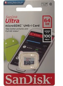 Флеш карта microSD 64GB SanDisk microSDXC Class 10 Ultra UHS-I 100MB/s