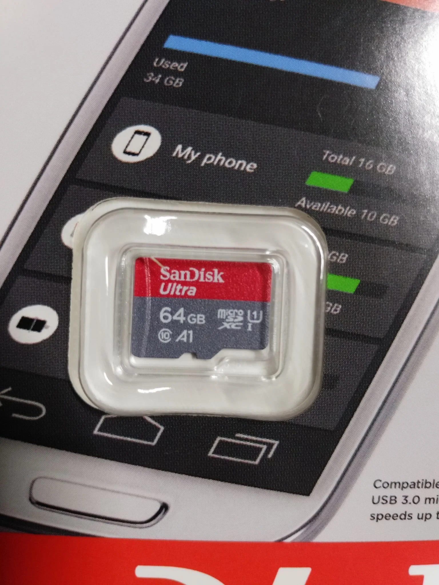 Флеш карта microSD 64GB SanDisk microSDXC Class 10 Ultra UHS-I U1 A1 140MB/s