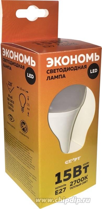 Лампа LED СТАРТ ECO GLS E27 15W 2700K