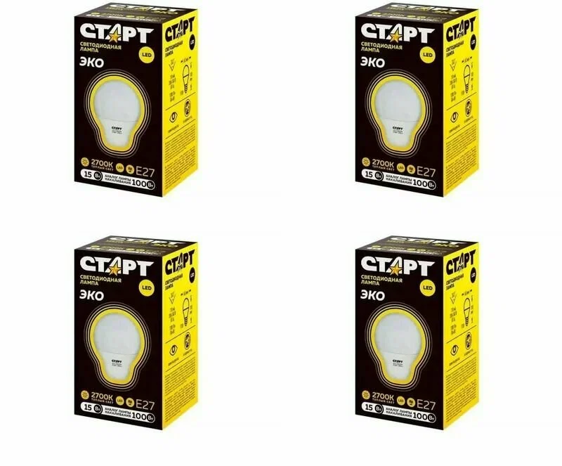 Лампа LED СТАРТ ECO GLS E27 15W 2700K
