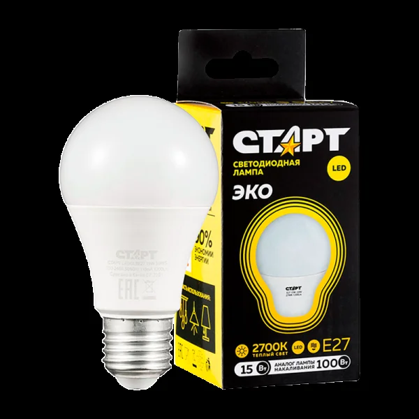 Лампа LED СТАРТ ECO GLS E27 15W 2700K