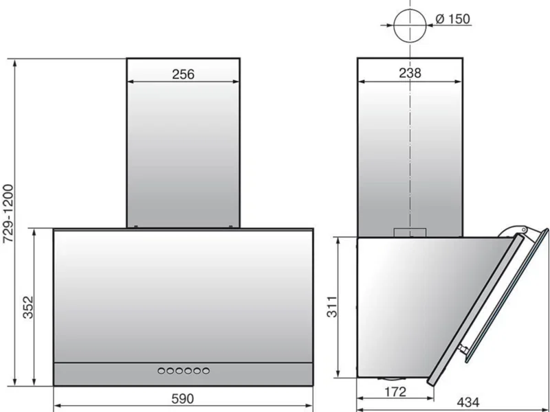 Вытяжка наклонная Рубин Stone S4 60П-700-Э4Д топленое молоко ELIKOR