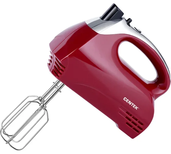 Миксер ручной Centek CT-1118 хром/вишня 350 Вт, 5 скоростей+турбо, взбивание/замешивание