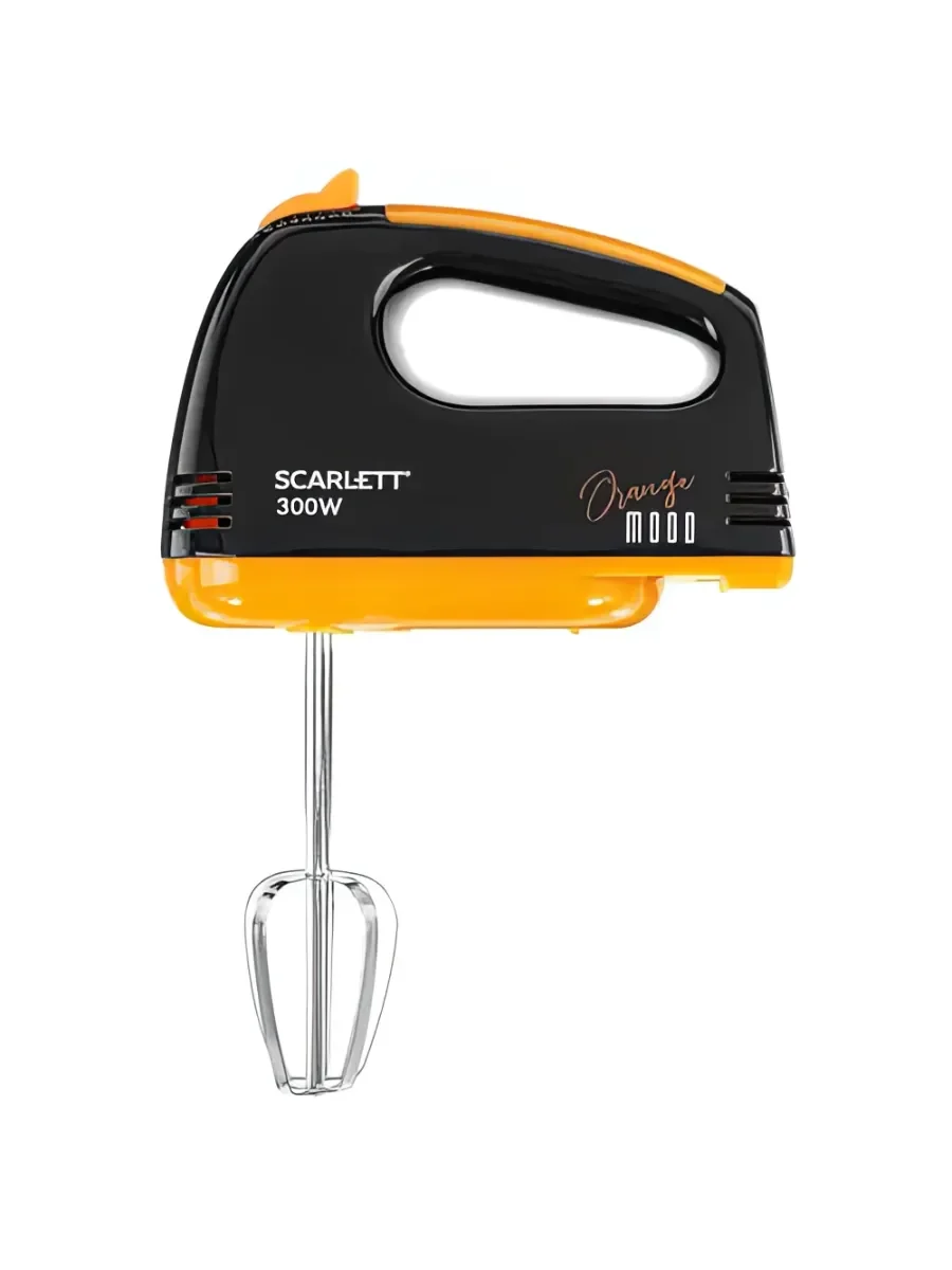 Миксер ручной Scarlett SC-HM40S20 300 Вт, черный/оранжевый