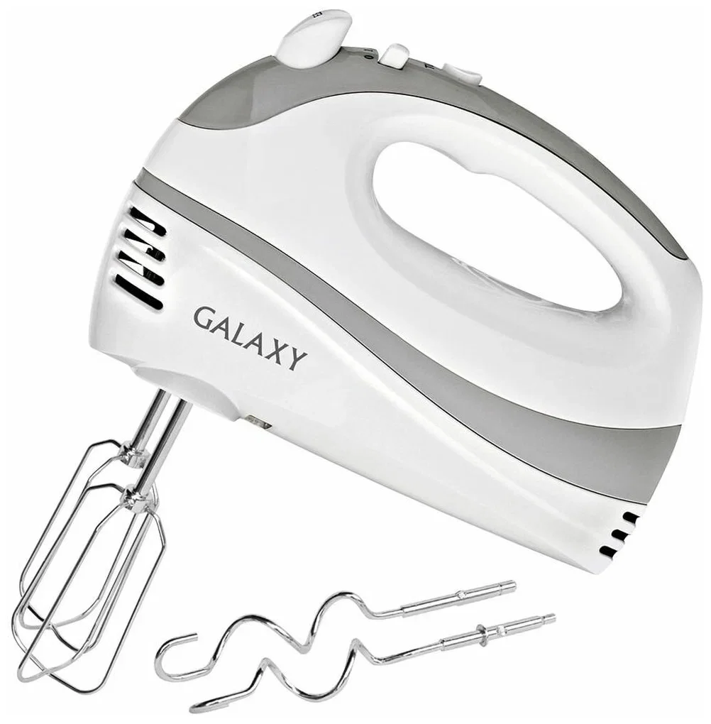 Миксер электрический Galaxy GL 2209, белый, ручной, 300 Вт, 5 скоростей + режим "Турбо"