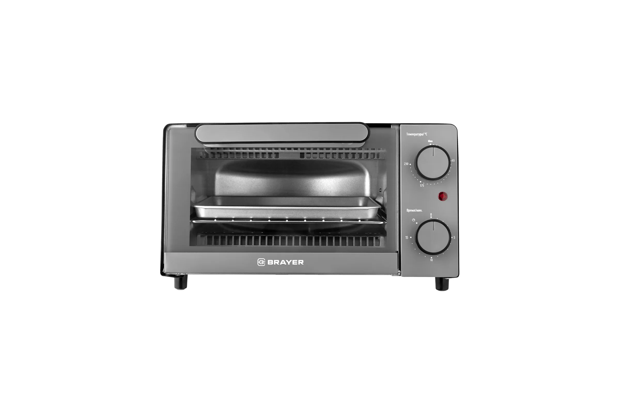Мини-печь BRAYER BR2600 1200 Вт, 9 л, серебристый