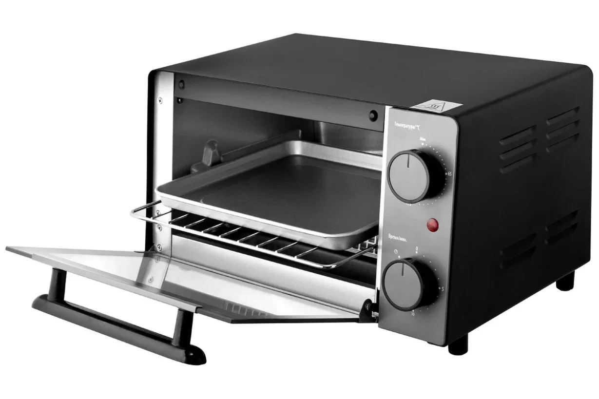 Мини-печь BRAYER BR2600 1200 Вт, 9 л, серебристый