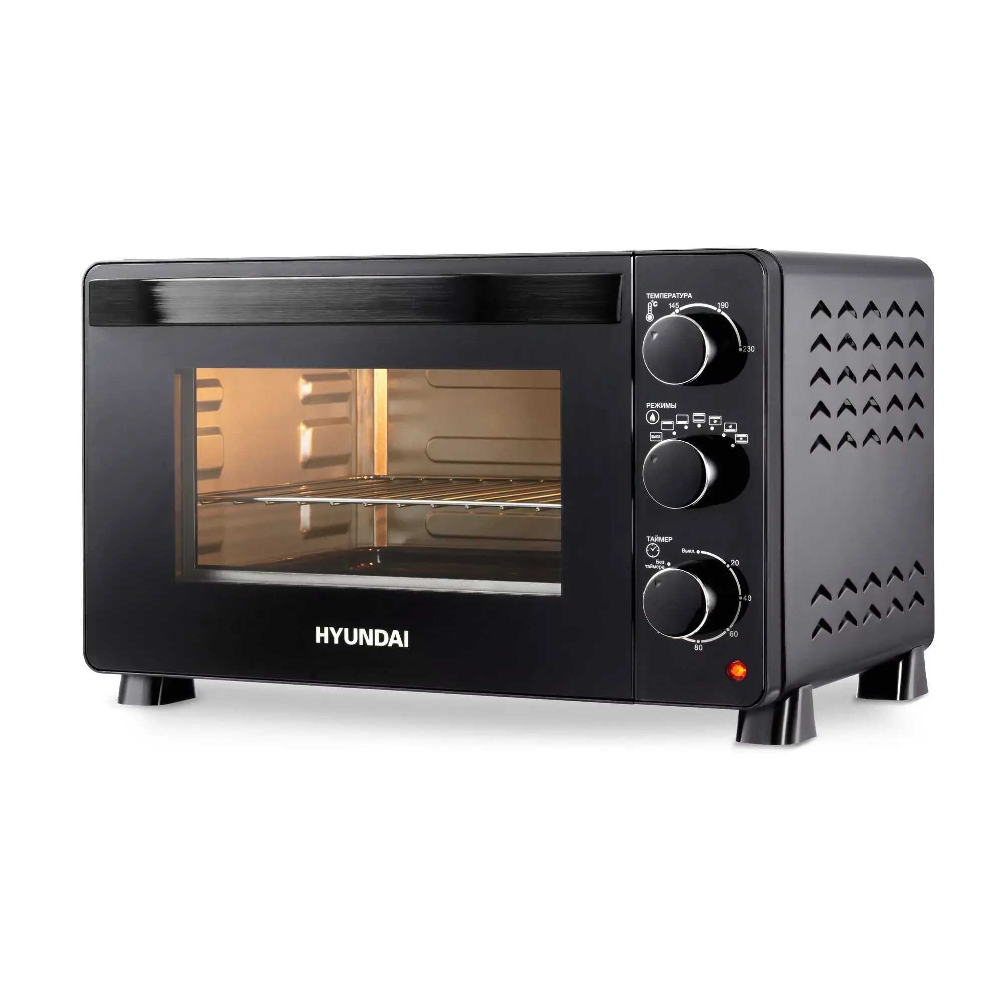 Мини-печь Hyundai MIO-HY080 23 л, 150 Вт, черный