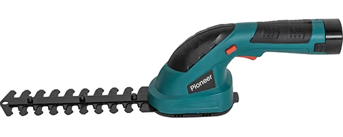 Кусторез беспроводной Pioneer BHT-070V20-01R, 7.2 В, 2000 мАч, 1000 об/мин, ширина лезвия 100 мм.