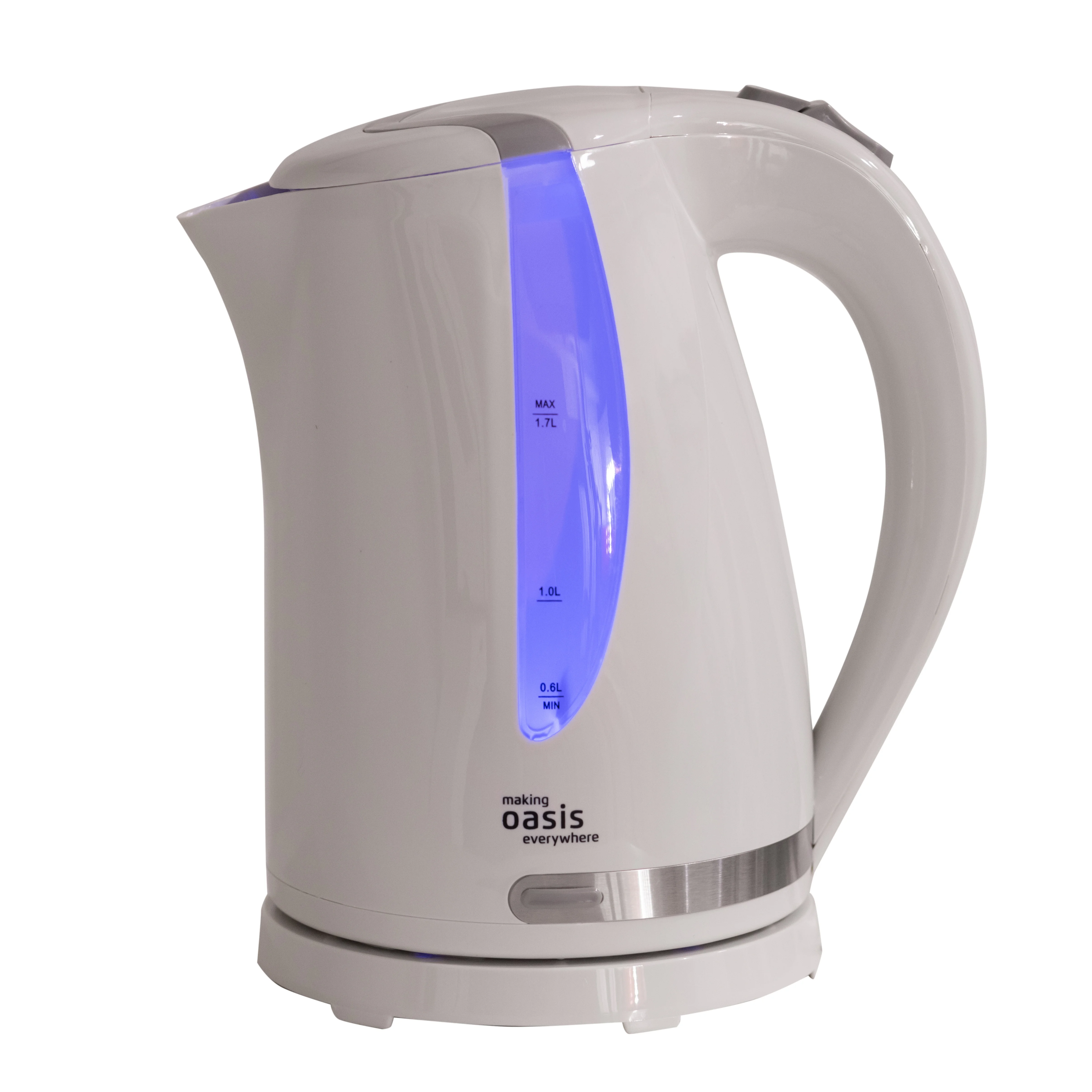 Чайник электрический Oasis K-2PW 1.7 л, 2200 Вт, белый корпус: пластик