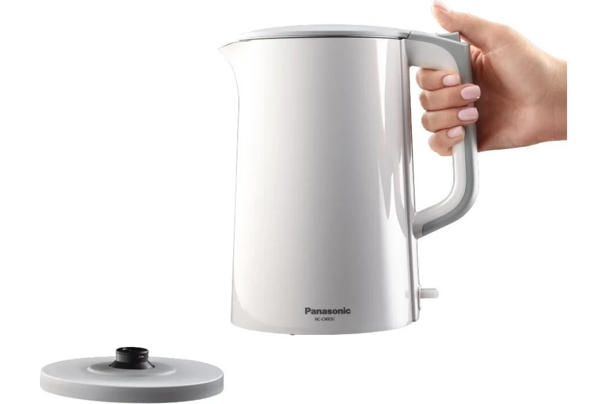 Чайник электрический Panasonic NC-CWK50 1.7 л, 1500 Вт, белый корпус: нерж.сталь/пластик