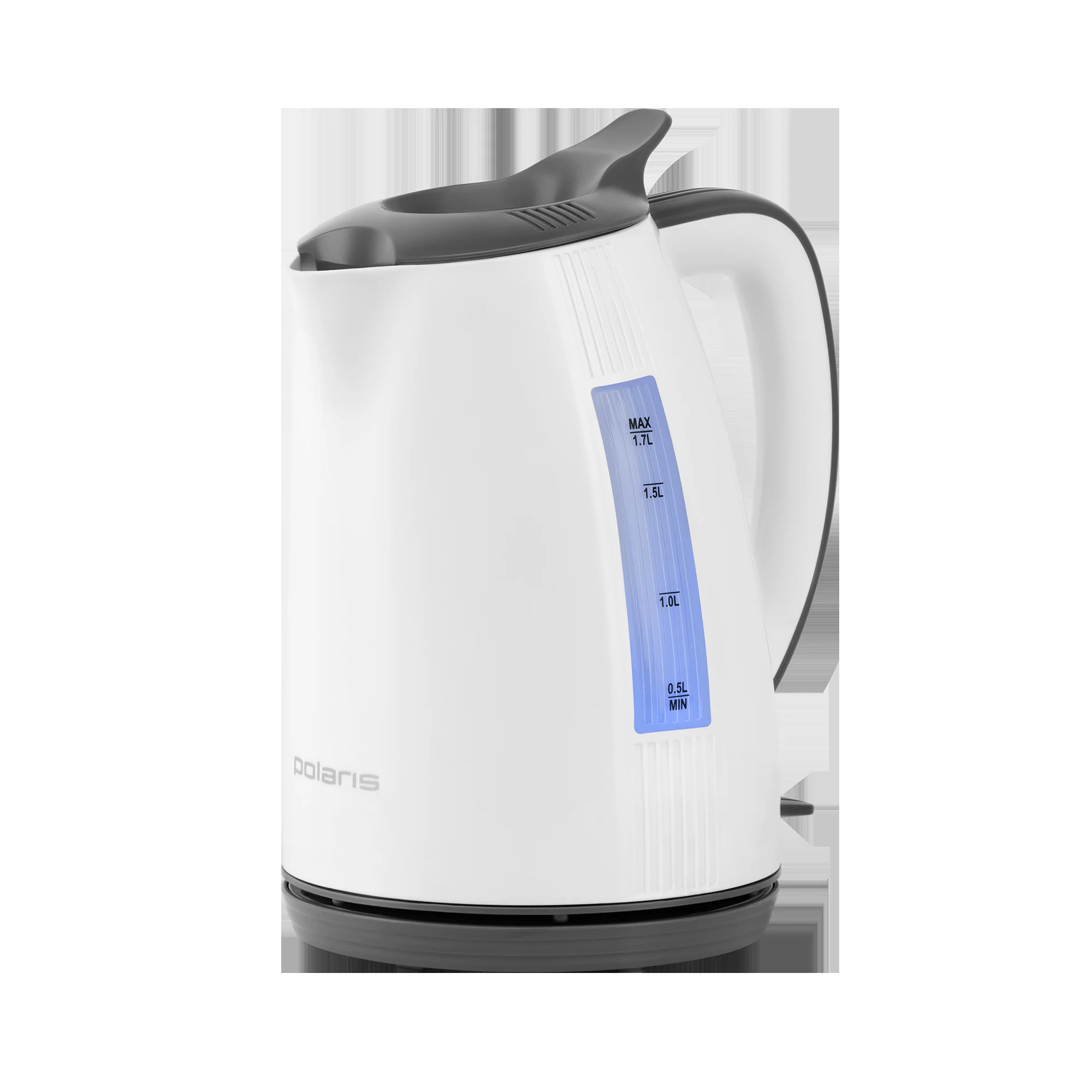 Чайник электрический Polaris PWK1708C Water Way Pro, белый/серый