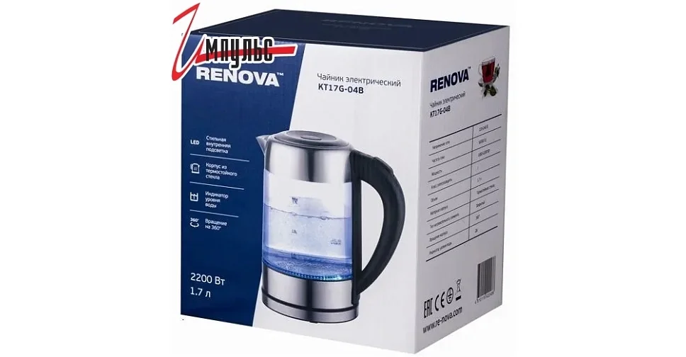 Чайник электрический Renova KT17G-04B