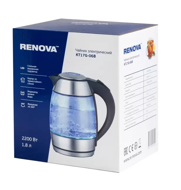 Чайник электрический Renova KT17G-06B