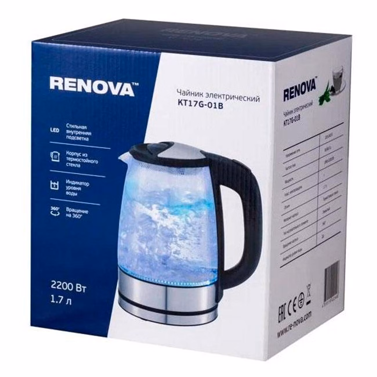 Чайник электрический Renova KT17G-10B