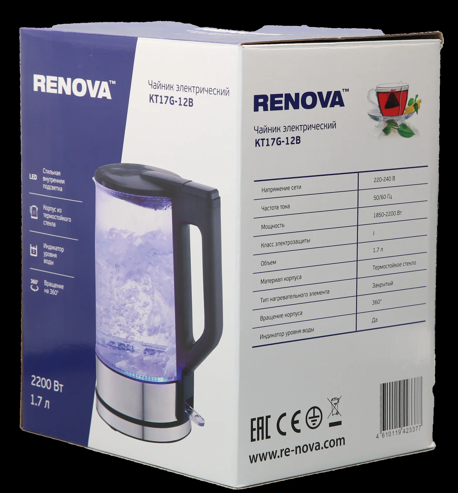 Чайник электрический Renova KT17G-12B