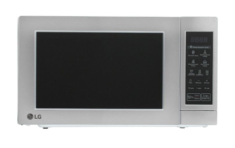 СВЧ печь-соло LG MS2044V серебристый, сенсорная, 700Вт, 20л