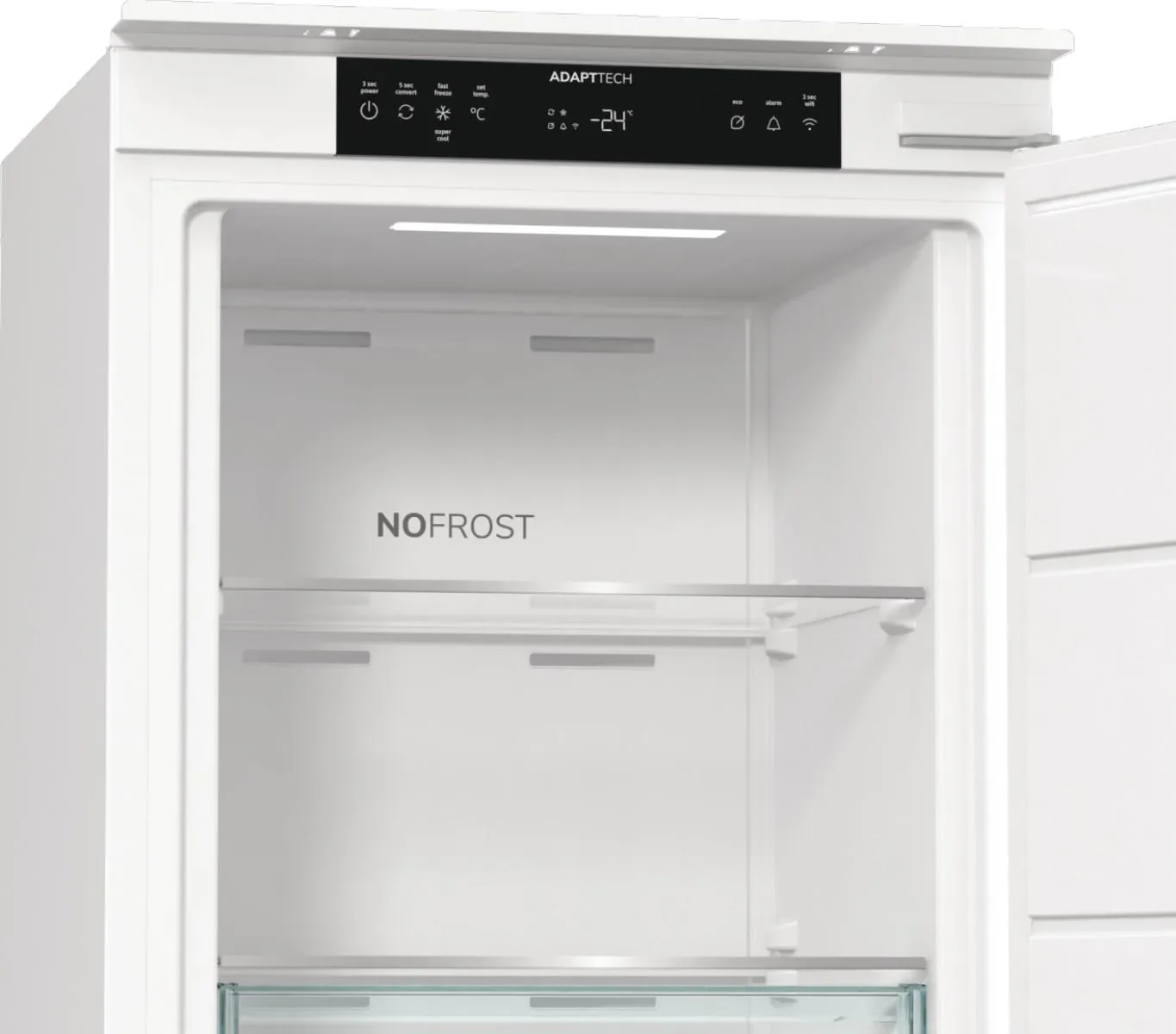 Встраиваемый холодильник Gorenje NRKI517E82WF, полезный объем 244 л, электронное управление, цифровой дисплей, автоматическое размораживание No Frost,