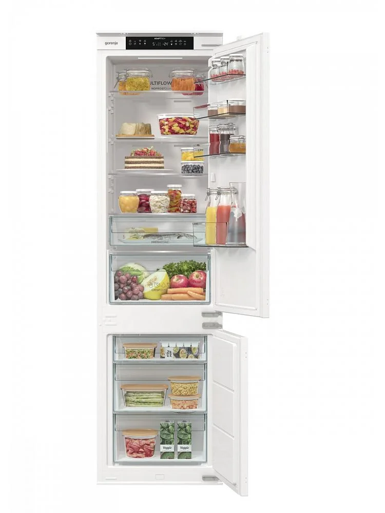 Встраиваемый холодильник Gorenje NRKI519141 белый двухкамерный 207/68 л морозилка снизу, No Frost