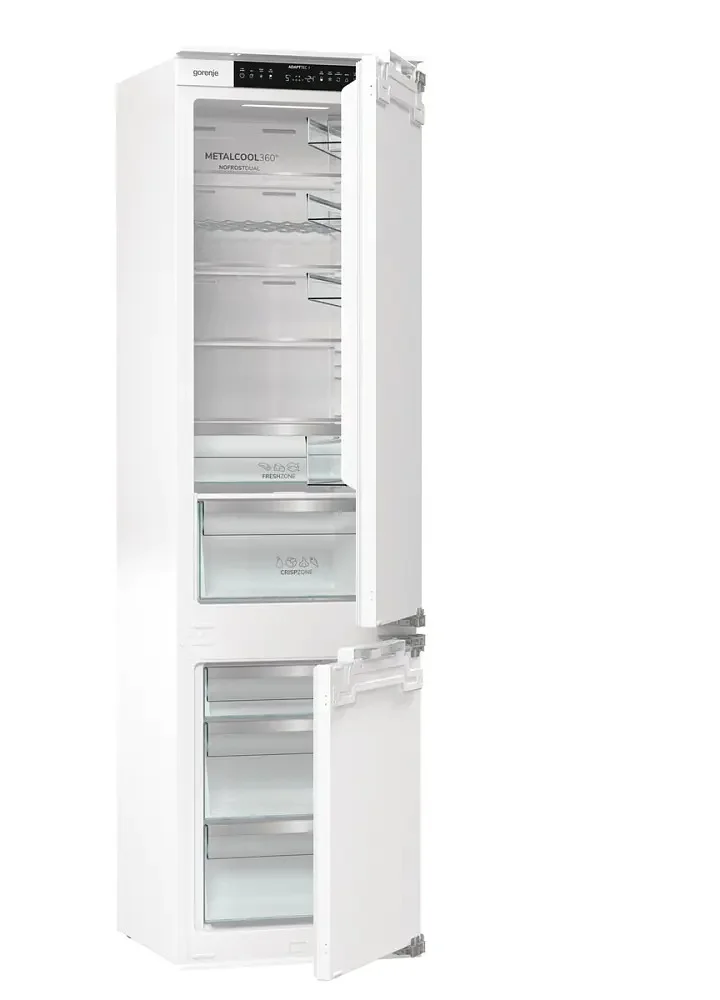 Встраиваемый холодильник Gorenje NRKI519E82WF, 193 см, электронное управление, цифровой дисплей, Wi-Fi, NoFrost Dual, Multiflow 360, контейнер CrispZo
