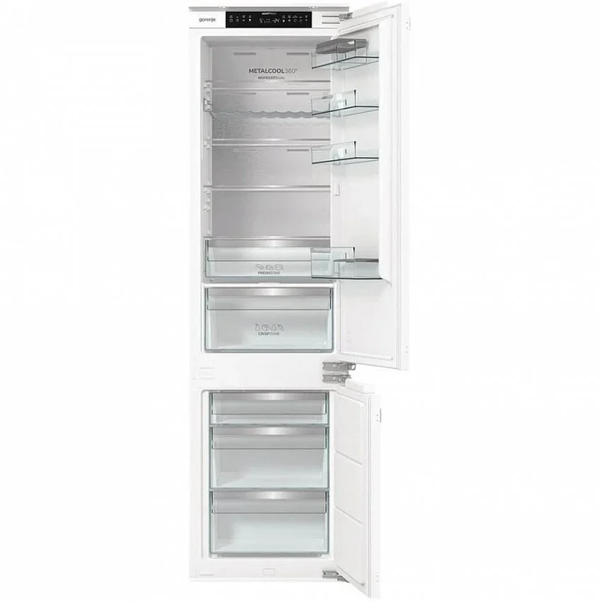 Встраиваемый холодильник Gorenje NRKI519E82WF, 193 см, электронное управление, цифровой дисплей, Wi-Fi, NoFrost Dual, Multiflow 360, контейнер CrispZo