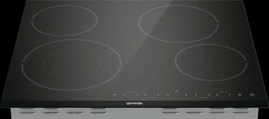 Варочная панель Gorenje ECT642BCSCE, 59 см, Hi-Light, 4 конфорки, таймер, сенсорное управление, шлифованный передний край, PowerBoost, дисплей, блокир