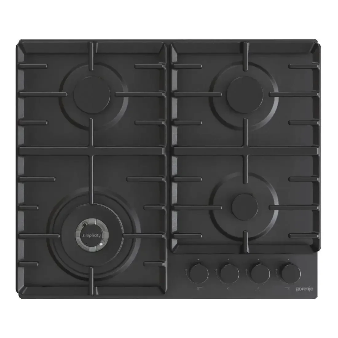 Газовая варочная панель Gorenje GW642SYB, 4 конфорки, эмалированная сталь, черный
