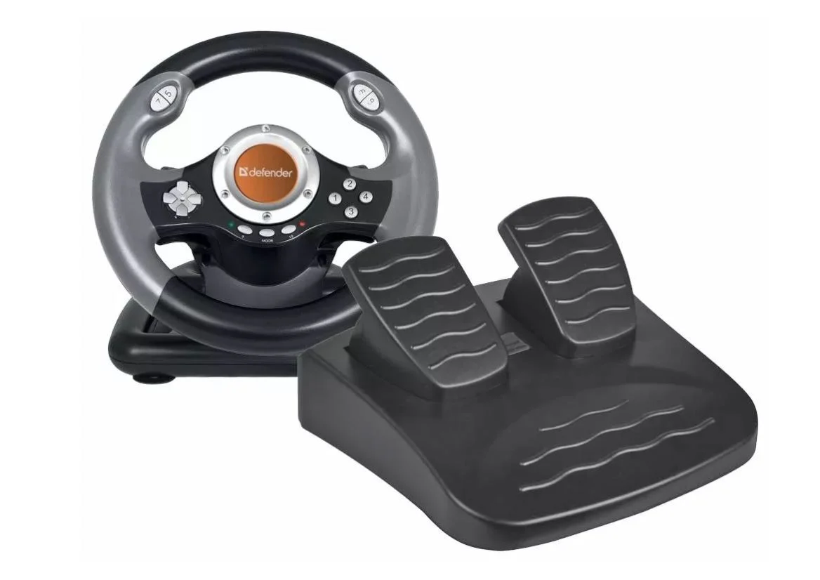 Игровой руль Defender CHALLENGE MINI Руль+ педали, 10кн., 200мм.,USB