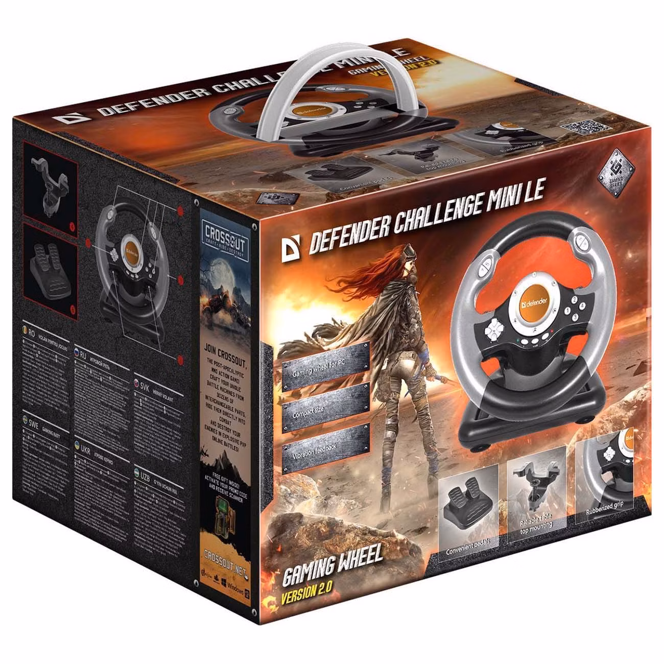 Игровой руль Defender CHALLENGE MINI Руль+ педали, 10кн., 200мм.,USB