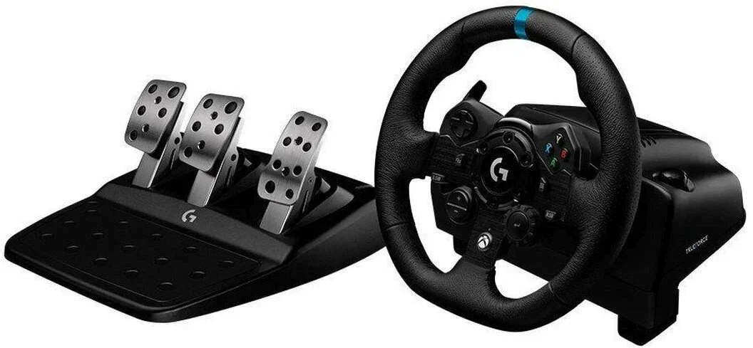 Руль Logitech G923 10кноп. (с педалями) черный