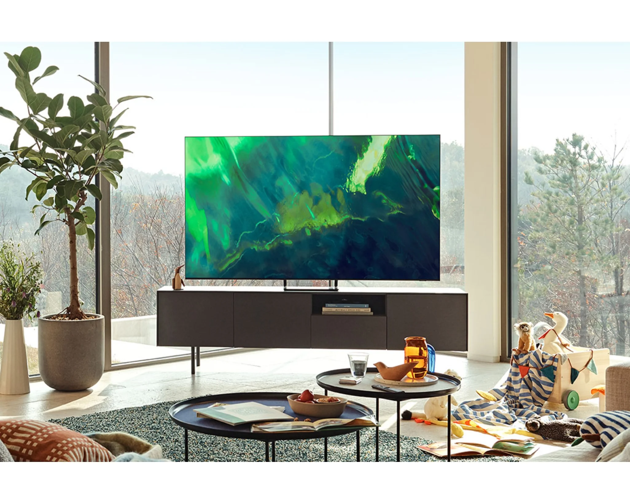 Телевизор Samsung 55" QE55QN70FAUXRU Series 7 QLED черный 4K UHD 120Hz Smart TV