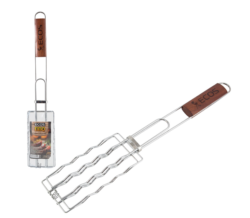 СКР Решетка для барбекю ECOS RD-169D (для сосисок, р-р 17х8.5 см, общая длина 50 см)