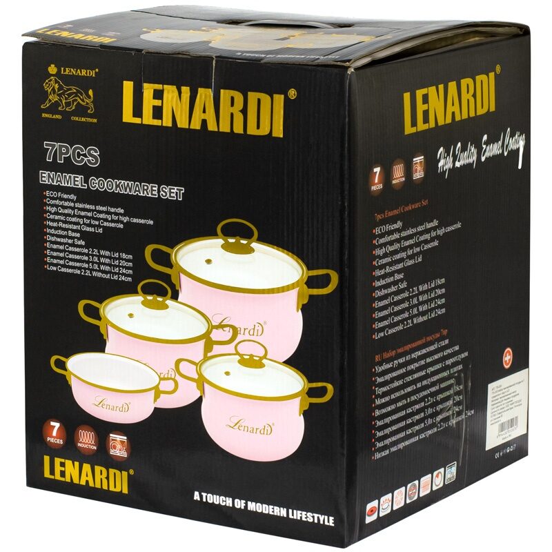 LENARDI Набор эмалированной посуды из 7 предметов MIGUEL в под.уп.(х2)