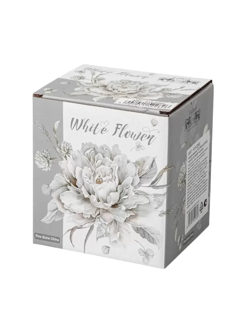 КРУЖКА LEFARD "WHITE FLOWER" 400 МЛ СЕРАЯ (КОР=48ШТ.)