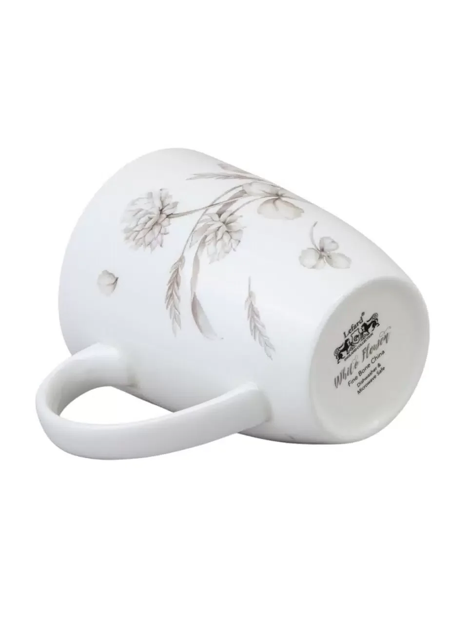 КРУЖКА LEFARD "WHITE FLOWER" 400 МЛ СЕРАЯ (КОР=48ШТ.)