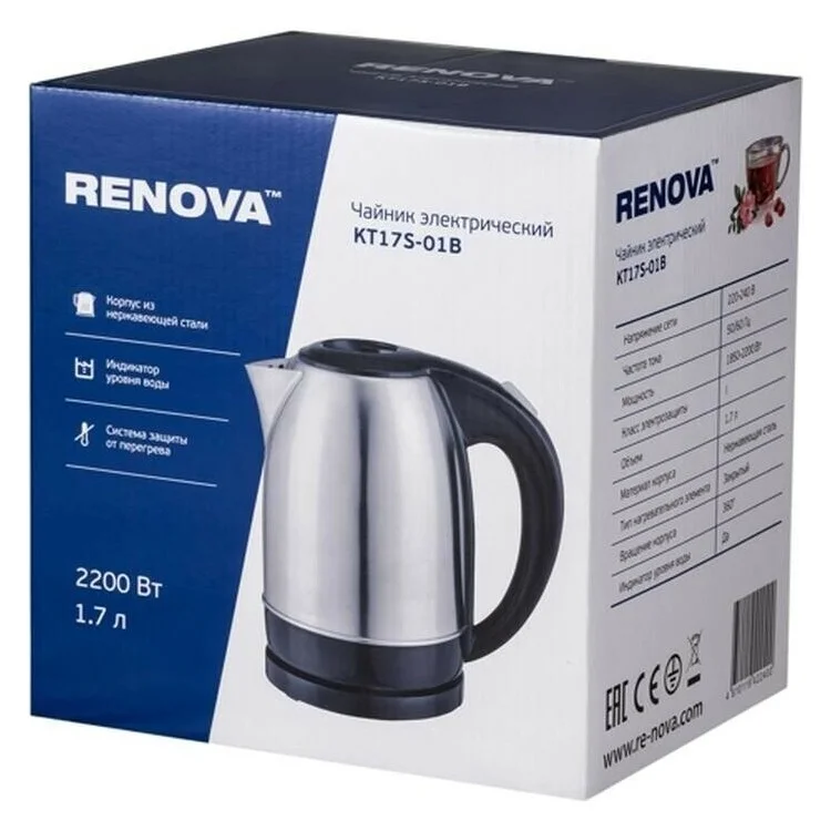 Чайник электрический Renova KT17S-D01BR