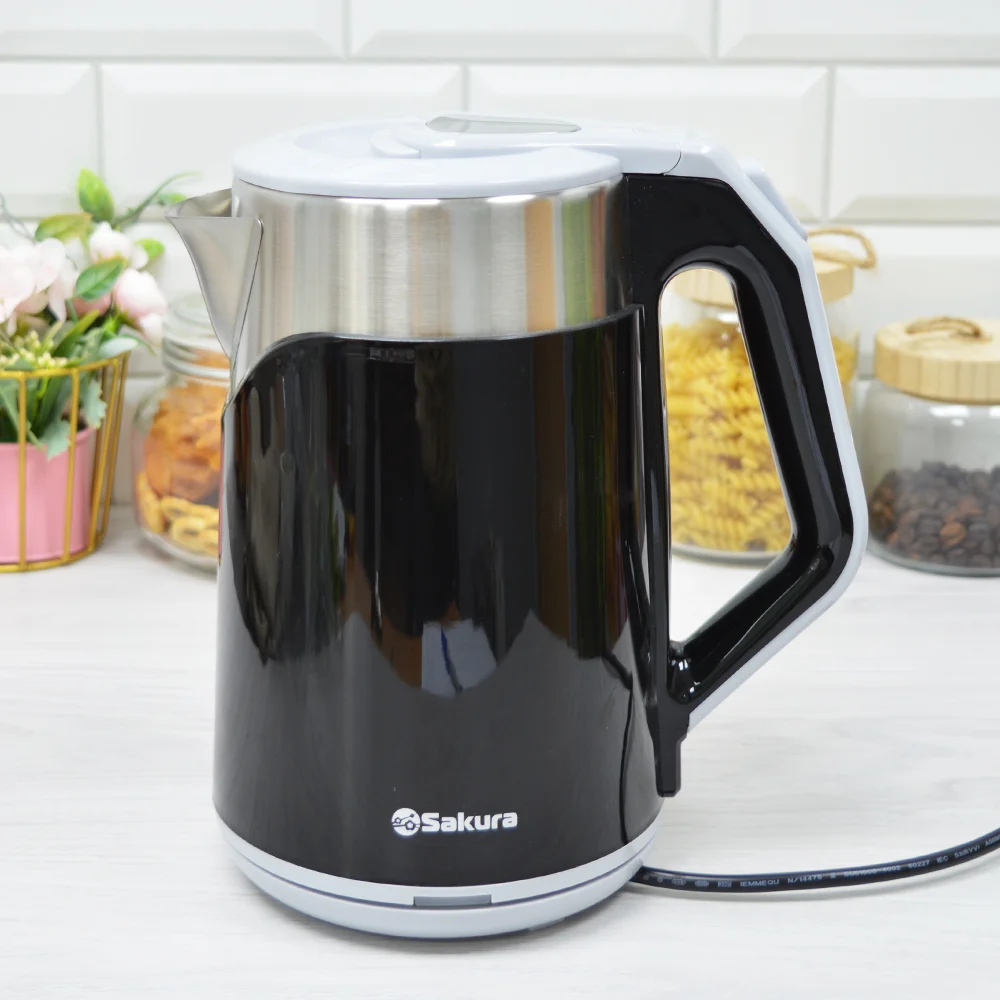 Чайник электрический SAKURA SA-2172BK 1.8 л, двухслойн черный