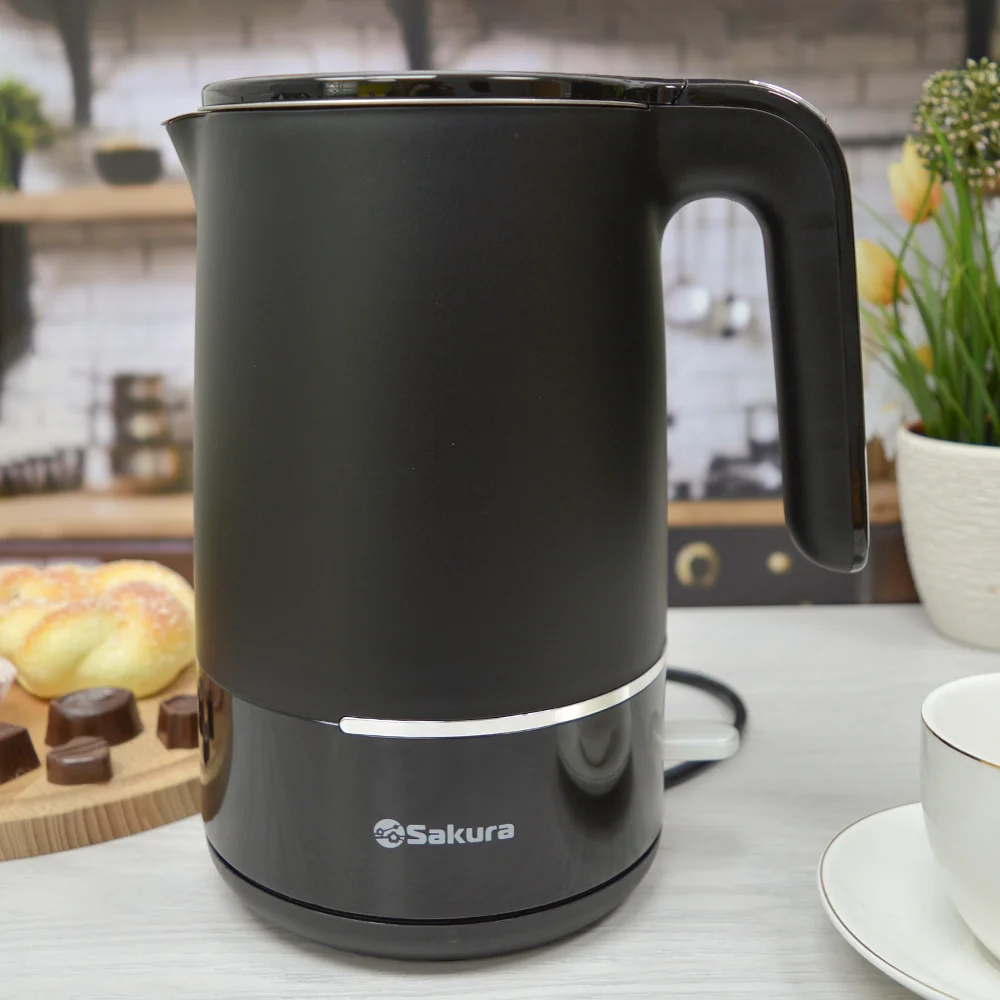 Чайник электрический Sakura SA-2176BK черный, 1.7 л, 1800 Вт