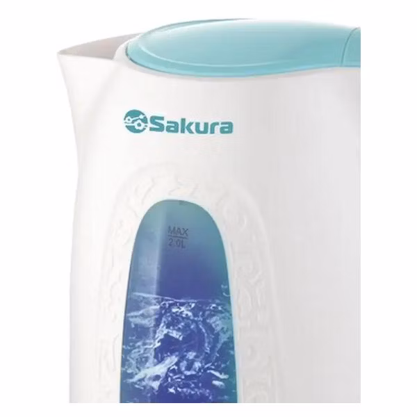 Чайник электрический Sakura SA-2345WBL 2 л, бел/мор волна д