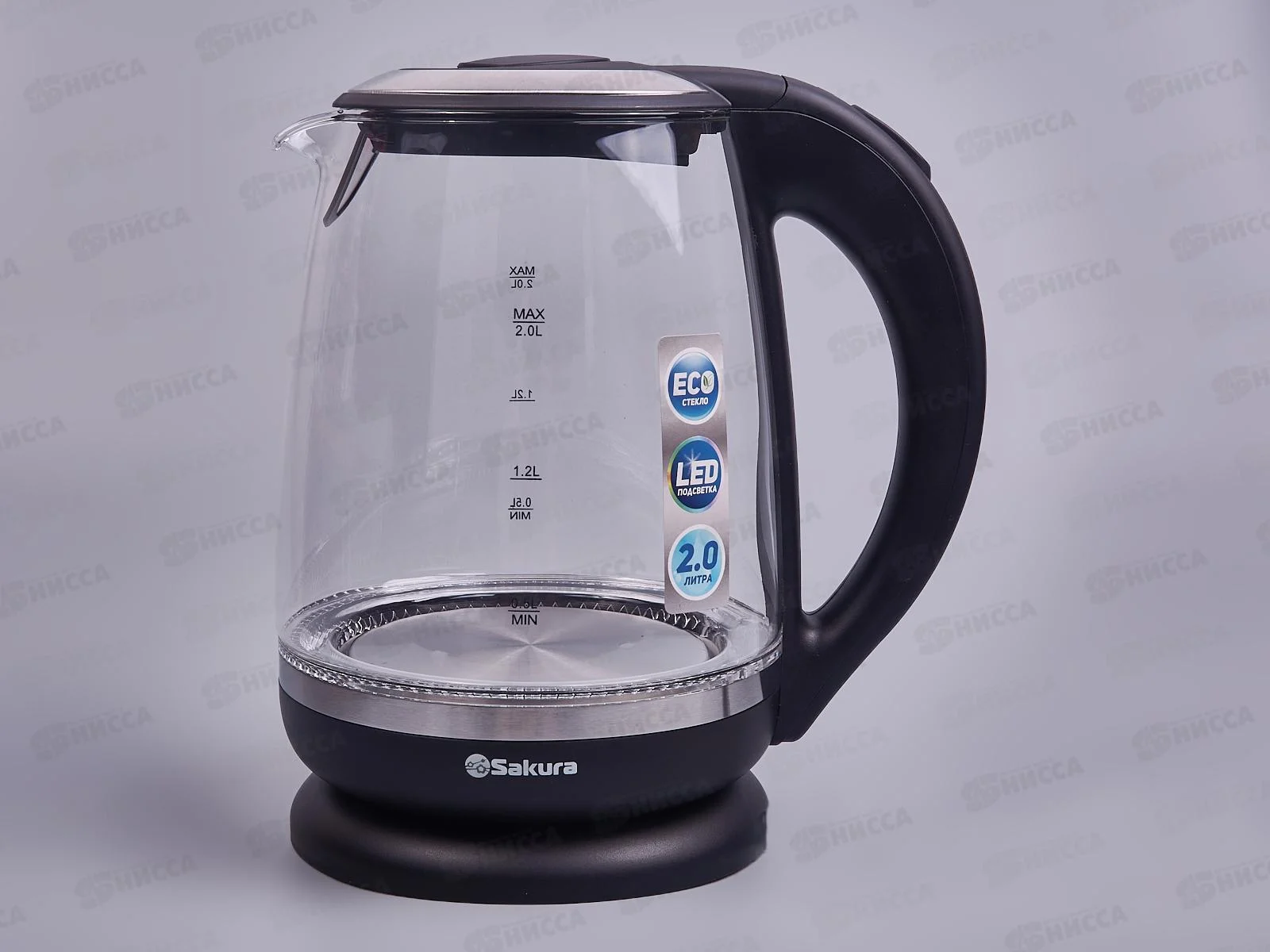 Чайник электрический Sakura SA-2719BK 2 л, стекл подсв