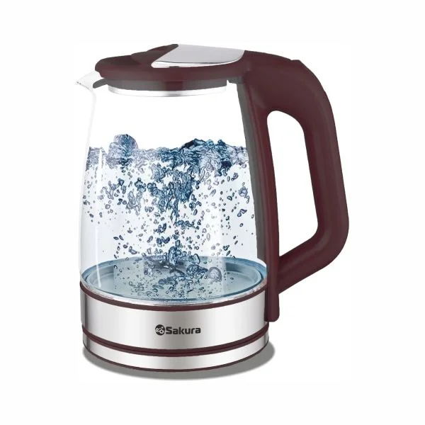 Чайник электрический Sakura SA-2722BR 2,2л,стекл,темный шоколад