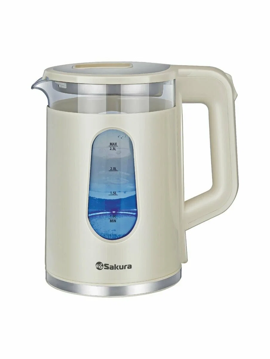 Чайник электрический Sakura SA-2723WG 1.8 л, стекл подсв