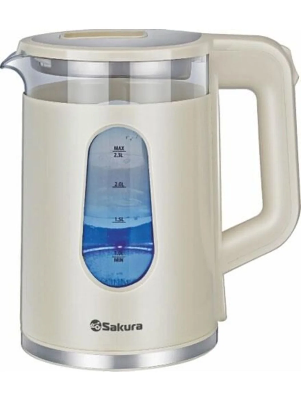 Чайник электрический Sakura SA-2735W 2,0л,стекло/пластик,белый