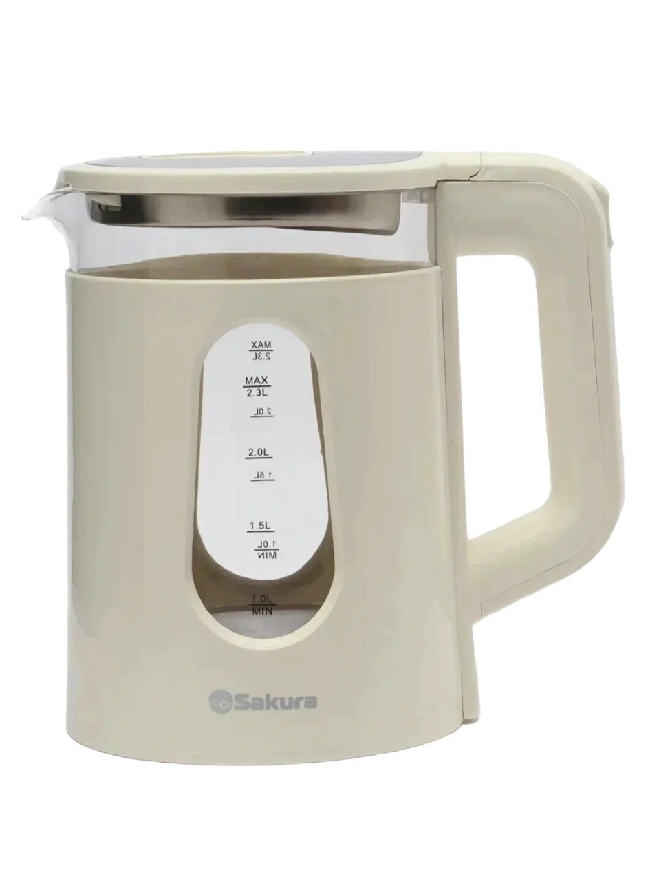 Чайник электрический Sakura SA-2735W 2,0л,стекло/пластик,белый