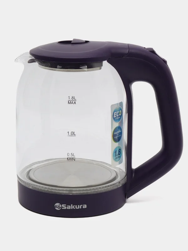 Чайник электрический SAKURA SA-2736V 1.8 л, стекло точечная подсв