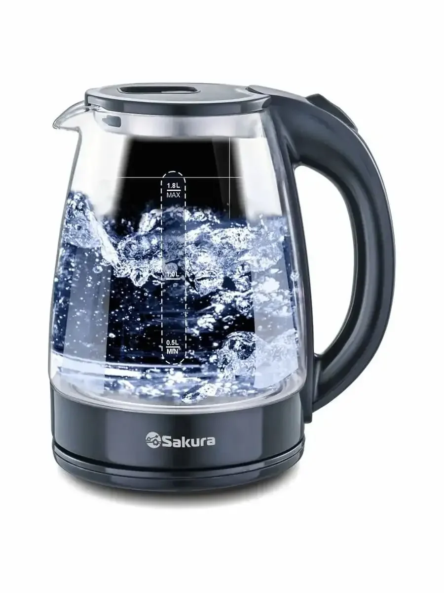 Чайник электрический SAKURA SA-2736V 1.8 л, стекло точечная подсв