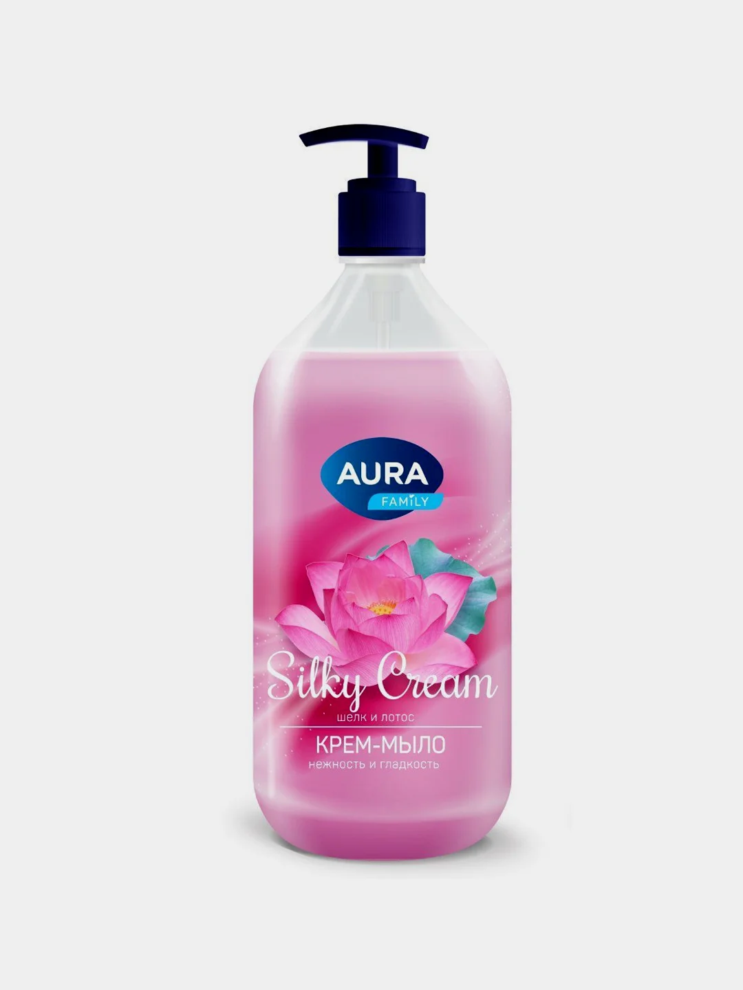 Крем-мыло жидкое AURA Silky Cream Шелк и лотос, дозатор, п/б, 1000мл