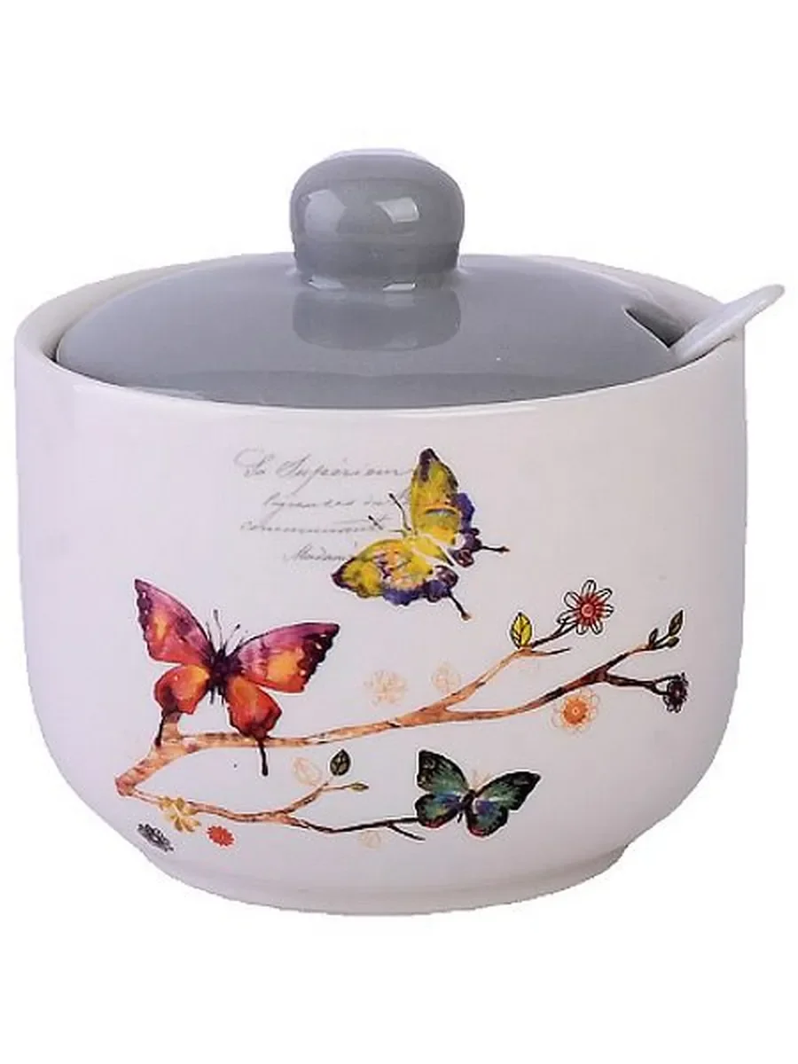 133-105 Сахарница 500 мл Butterfly под.уп.(х24)Фарфор
