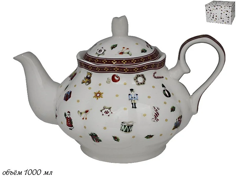 205-328 Чайник НОВЫЙ ГОД в под.уп.(х12)Фарфор