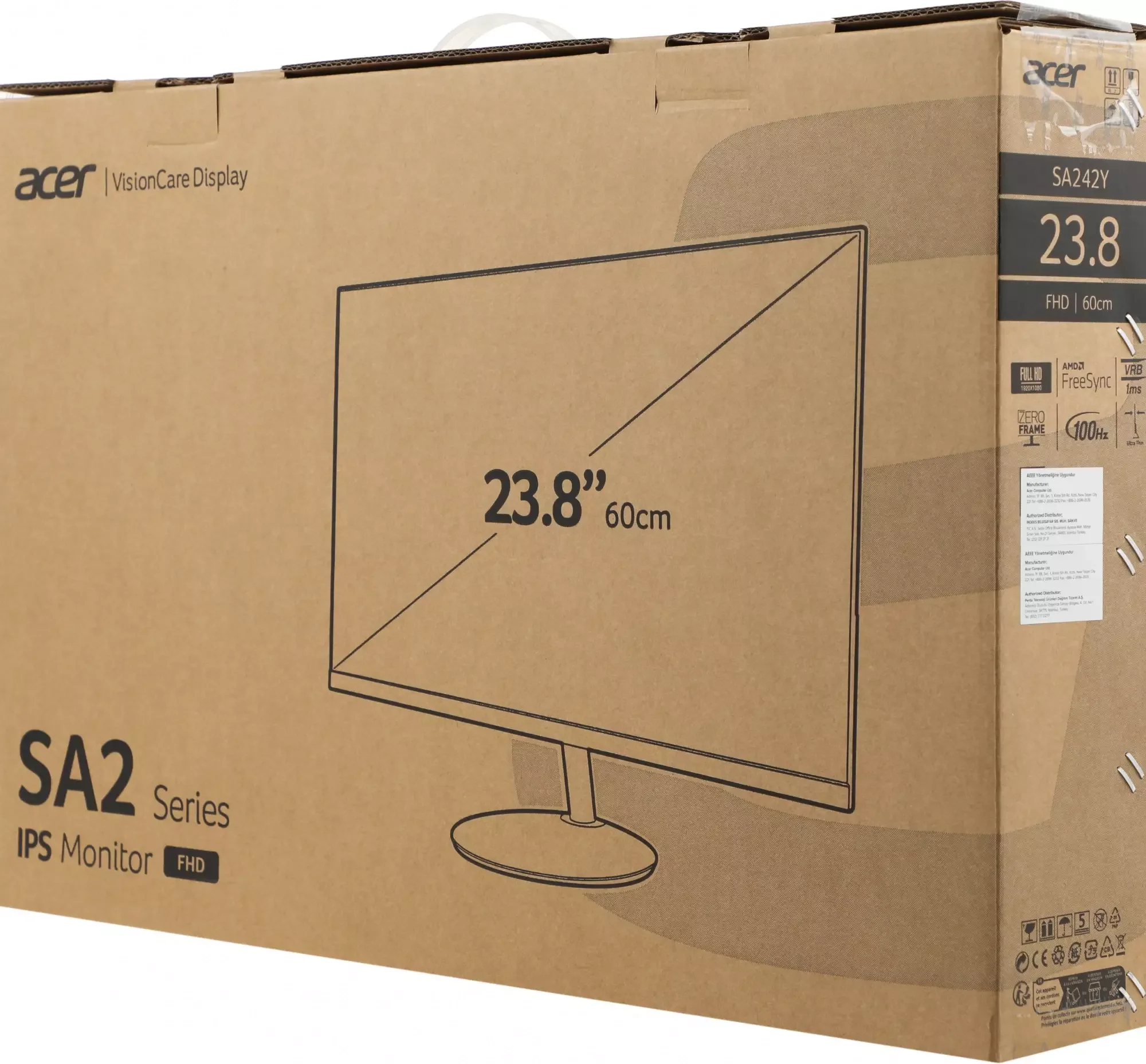 Монитор Acer 23,8'' SA242YH1bi 16:9, VA, FHD, 4ms, 250cd, 100Hz, VGA, HDMI, SPK